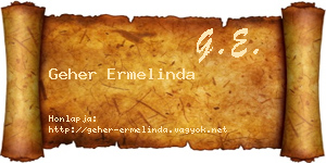 Geher Ermelinda névjegykártya
